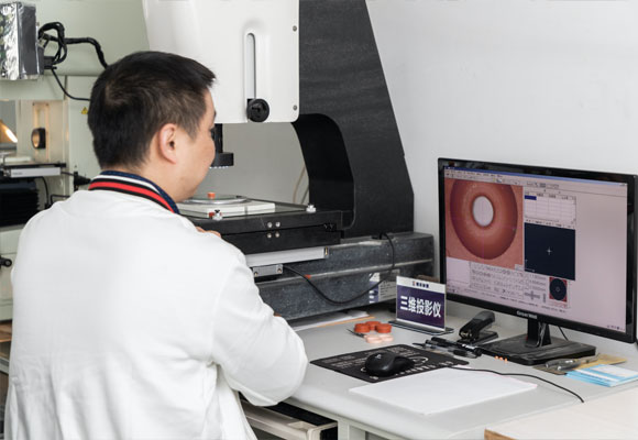 Personnel operating the 3-D projector