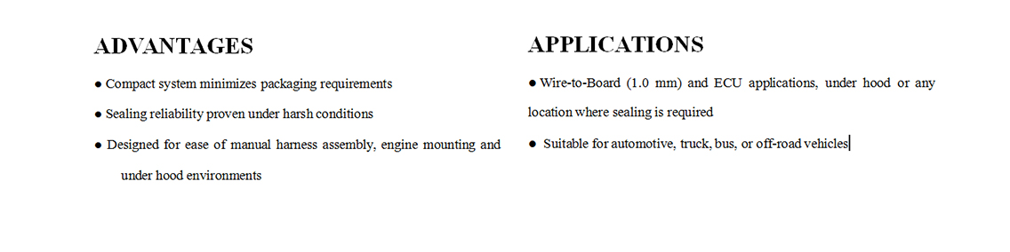 AMP SUPERSEAL 1.0描述 AMP SUPERSEAL 1.0描述